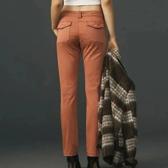 Anthropologie‎ Pilcro Jefferson Utility Pants Stretch Rose Orange 30 Petite - Picture 3 of 12